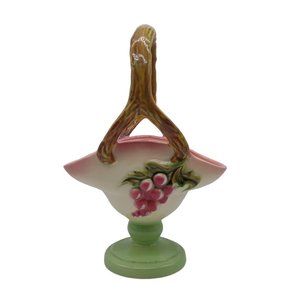 Tokay Hull Basket Ceramic Intro 1950s Engraved Tokay U.S.A. 12 Inch Tall